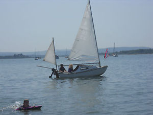 West Wight Potter.  15 ftTrailer sailer.  On trailer with engine