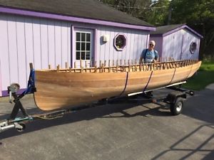 Wooden boat hull 17' unfinished (electric motor included)