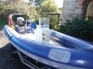 stunning rib dive boat engine and trailer LOW LOW HOURS