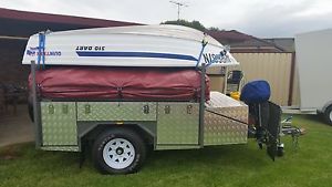 MDC TBOX V4 WITH QUINTREX 310 DART,8HP MERCURY AND FOLD UP BOAT TRAILER