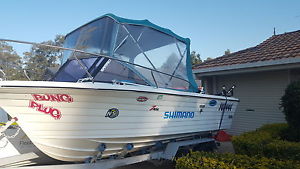 18' fibreglass boat with 130hp saltwater series yamaha outboard