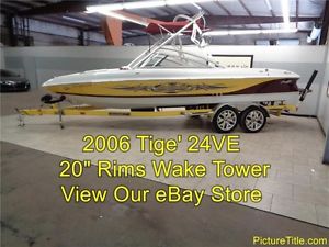 2006 Tige 24VE 24' Wakeboard boat Tower and Trailer 20 rims 5.7 Vortec 340 HP
