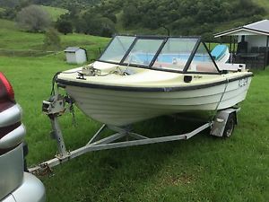 Fibreglass boat 13ft with 25HP Evinrude motor