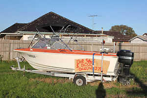 Boat and trailer, 5.2 meter fibreglass SeaFarer