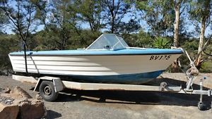 SAVAGE 15FT FIBREGLASS BOAT AND TRAILER
