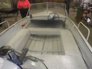 BOAT  ALLOY   TINNY  FISHING  12ft  15hp  FORWARD CONTROLS