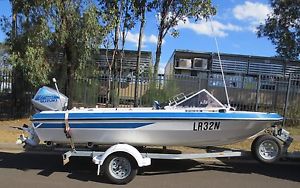 Pride 4.65m runabout, fishing, speed boat 75Hp Suzuki on near new Gal trailer