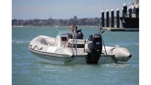 New Atomix Inflatable HYPALON RIB Rigid BOAT 5 meters On New Roller Trailer 2014