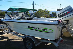 Fibreglass Boat-4.7 Meters Long-130hp-Johnson Outboard-Fishing