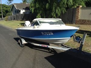 Haines hunter V146R runabout boat fish ski wakeboard 115 hp Johnson outboard