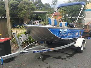 SAVAGE 3.5 X 1.5 BRAND NEW TINNY BOAT WITH BRAND NEW 15 HP MOTOR