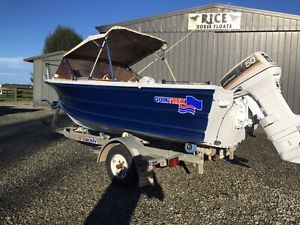 14ft quintrex fishing boat on Mackay trailer