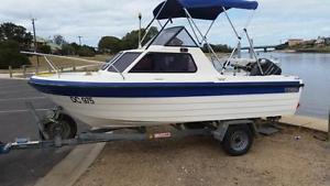 Sportcraft half cabin family fun fishing boat 70hp tilt gal trailer