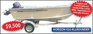 Horizon Aluminium 420 All Rounder , Yamaha 30hp HMHL 2 stroke outboard motor