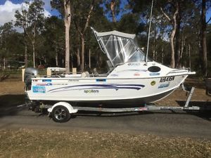 2013 Brooker aluminium fishing boat 90hp 4 stroke Honda half cabin trailer rod