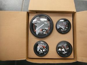 Mercury/Mercruiser Gauge Set Black/White