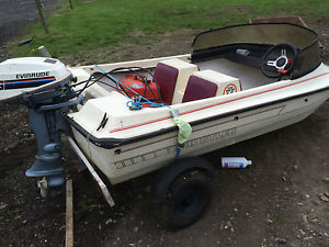 boat, dinghy, speed boat, tender, trailer and outboard