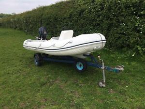 3.6m RIB boat with Tohatsu 4 stroke outboard and roller trailer !