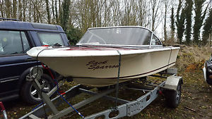 Broom Saturn speedboat project. Exceptional trailer and 20hp Marina outboard