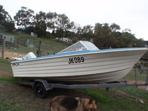 savage envoy boat and trailer  with a 60 hp johnson outboard