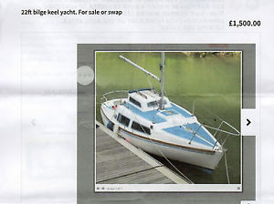 22ft 4 BERTH DOCKRELL BILGE KEEL YACHT IN GOOD CONDITION  MOORING AVAILABLE