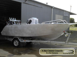 4.8m aluminium plate boat centre console bare hull only