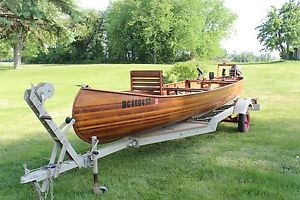2012 All Solid Hand Crafted Wood Canoe / Motor Boat