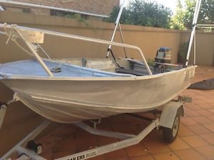 Tinnie, Trailer and outboard motor 25hp- All registered