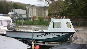 17ft dory speed boat fishing boat with trailer 90hp mariner outboard