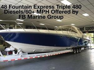 2006 Fountain 48 Express Cruiser Triple DIESELS 64 MPH/Freshwater/2 staterooms