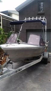 4.1m aluminium quintrex fishing boat with 35 HP evenrude