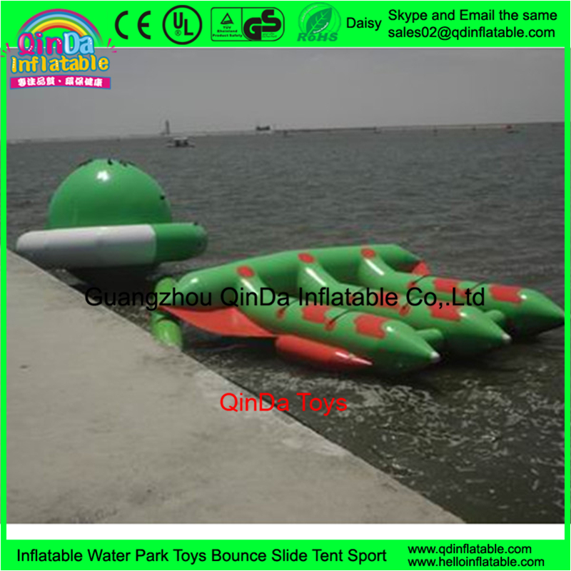 Foreign Kids Games Inflatable Flying Banana Fishing Float Tube Fly Boat