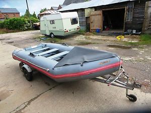 Avon Inflatable RIB SIB  4.1m  complete with trailer and launch trolley seats 6
