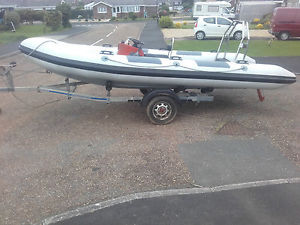 Tornado 5.2m RIB, recent hypalon tubes in good condition, galvanized trailer