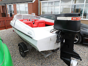 12FT Marina Speed Boat on Snipe trailer with Johnson Evinru 65hp triple Outboard