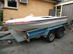 Speedboat new floor & transom - sand pit ocean garden display 4.1 metres