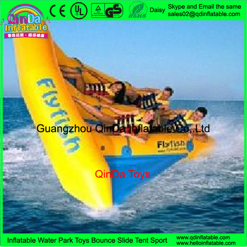 0.9mm PVC tarpaulin inflatable water games inflatable flying banana inflatable flying manta ray