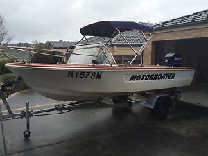 4.8m Pongrass Fibreglass Boat with 90hp Mercury Saltwater Series Outboard