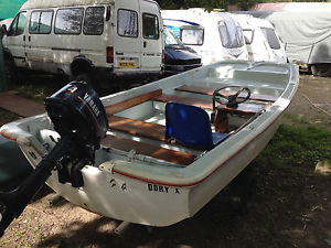 13ft Dell Quay Dory with 4hp yamaha outboard and trailer