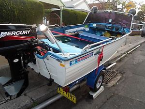 CHEAP ALLOY WESONCRAFT DINGHY 4 METRE WITH 2010  NEW 30 HP MERCURY ELECTRIC