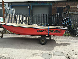 DELL QUAY DORY 13 BOAT MERCURY 65 HP OUTBOARD ON TRAILER BARGAIN CHEAP FUN BOAT