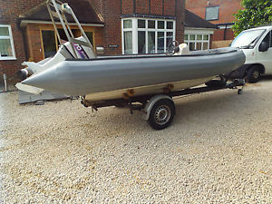 rib boat 5.6 m avon 70 hp outboard motor inc trailer