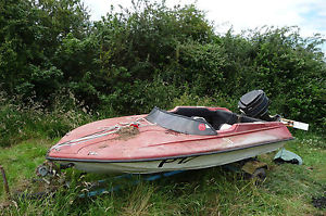 speed boat barn find retro classic Shakespeare Mercury 65 horsepower engine