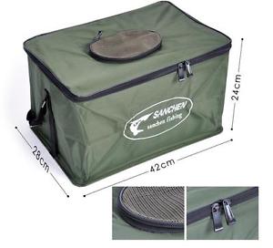 New Durable Foldable Fabric Portable Canvas Square Fish Bucket Fishing Bag