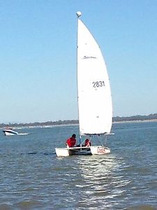 14ft Paper Tiger Catamaran on Trailer