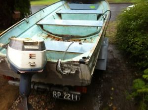 quintrex 12 ft aluminium boat and motor and trailer. both Registed..