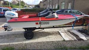 16ft speedboat with 60hp evinrude outboard electric start!