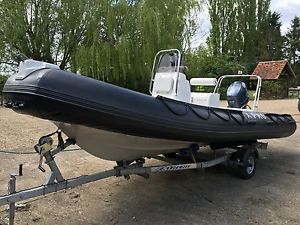 Seaswift X-PRO Sport RIB Yamaha 50 Galvanised Roller Trailer