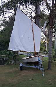GRP Classic sailing boat in great condition with trailer balanced lug sail