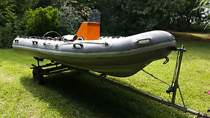 Avon 4m Hypalon Rib boat with galvanised trailer Ex RNLI